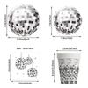 Набор одноразовых бумажных тарелок для вечеринки в диско-серебристой тематике, 20 шт., Свадьба, День рождения, Юбилей, Пикник, Украшение, Душ, Дорожные принадлежности