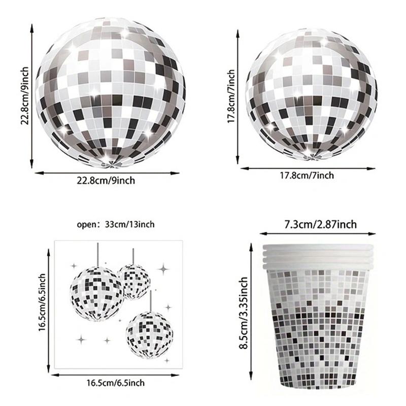 Набор одноразовых бумажных тарелок для вечеринки в диско-серебристой тематике, 20 шт., Свадьба, День рождения, Юбилей, Пикник, Украшение, Душ, Дорожные принадлежности