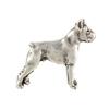 Boxer, German Boxer II  - Silver-plated dog brooch, elegant pin, jacket lapel decoration by Art-Dog brand