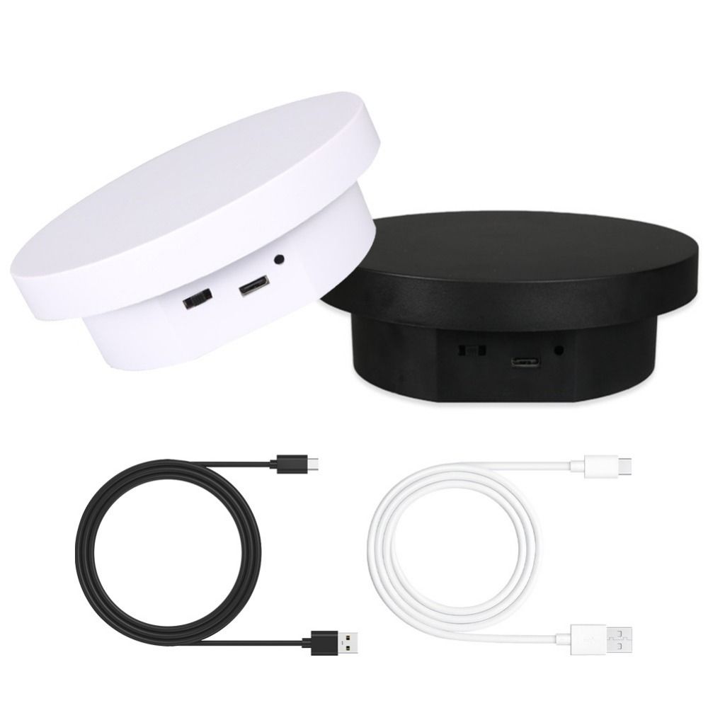 Round Shape Automatic Rotation Display Table White/Black Rotating Display Stand Photography