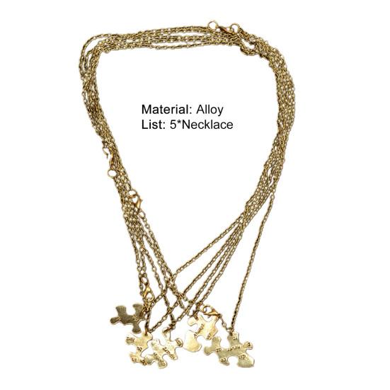 5 шт. Ожерелья дружбы с цепочкой и принтом букв, подарок «Всегда вместе», пазл, ожерелья для лучших друзей, ювелирный аксессуар