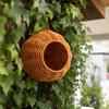 Parakeet Nest, Chewproof Plastic Frame Washable Small Bird House for Cage, Hanging Cozy Sleeping Nest, Woven Rattan Bird Nest with Metal Hooks