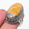 Natural Bumble Bee Jasper Gemstone 925 Sterling Silver Jewelry Ring Size 8 H8N46