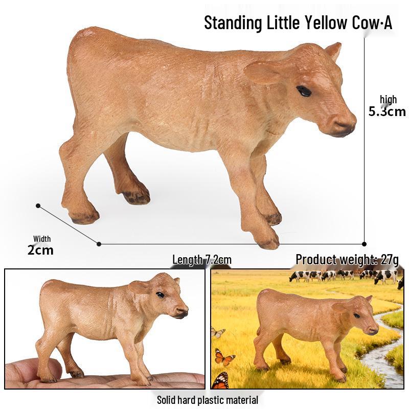Cognitive Animal Model Toy: Dairy Cow, Buffalo, Yellow Cattle, Rhinoceros, Simmental Bull