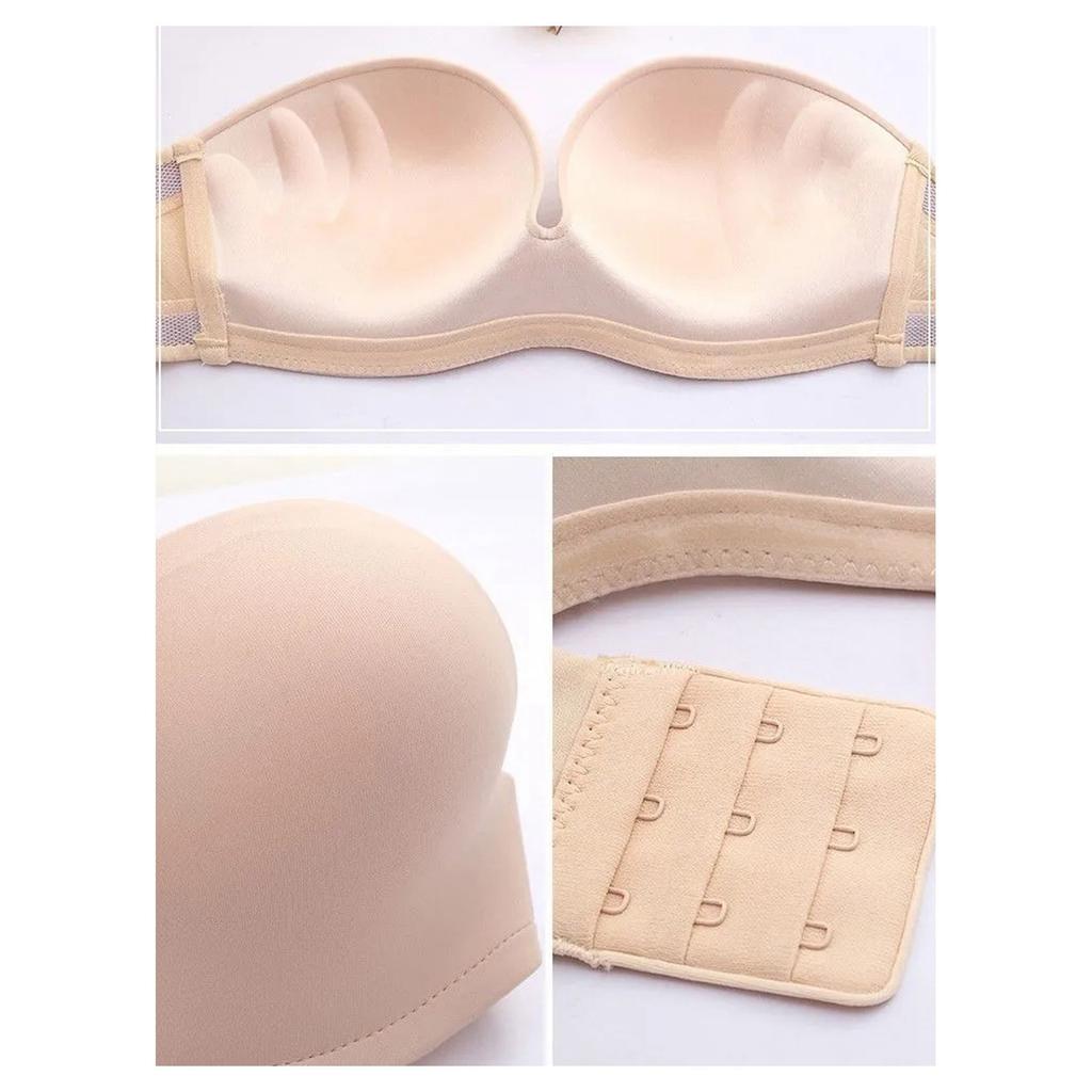 Adhesive Strapless Women's Bras With  Cups And Adhesive Bra Sets Strapless Underwear Women's Strapless Underwear Gathering Slip Underwear