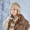 3 шт. детские шапки перчатки шарф модная полосатая вязаная шапка для мальчиков и девочек детские зимние плюс бархатные защитные шапки детские теплые вещи комплект