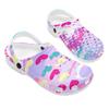 Unisex Printed White EVA Clogs Lightweight Breathable Slip On Garden Shoes Summer Beach Pool Bathroom Casual Sandals Shower Use