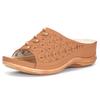 Women's Plus Size Casual Sandals Solid Color Platform Carved Slippers Sandals