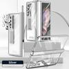 Модный складной чехол с прозрачным покрытием Kickstand для Samsung Galaxy Z Fold4 5g Fold 4 Fold3 Fold 3, полный чехол из закаленного стекла