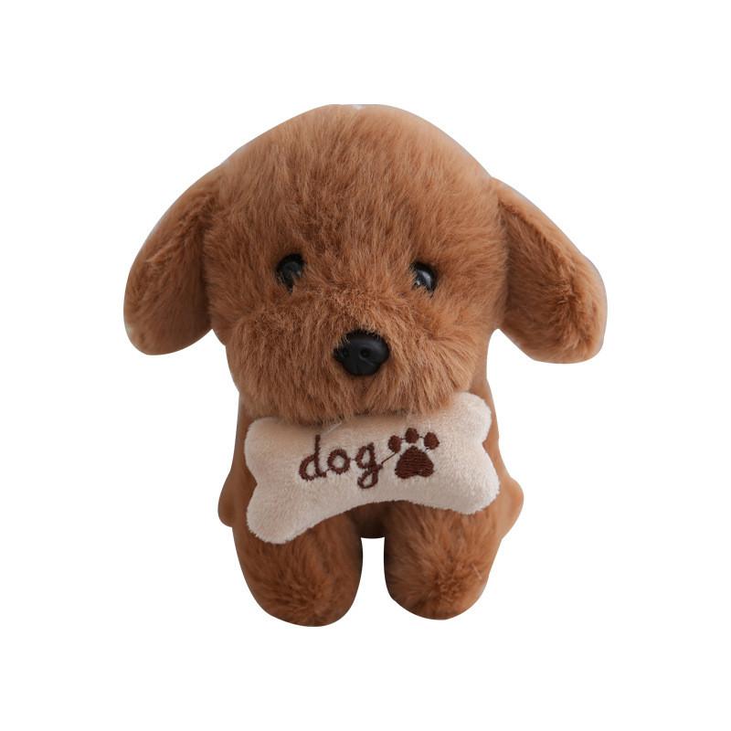 Cute Dog Plush Doll With Bone Decor And Letter Embroidery For Children And Fans