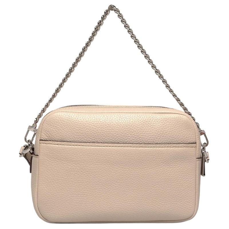 MICHAEL KORS Bryant Bryant brand metal zipper closure leather crossbody shoulder bag women's light sand