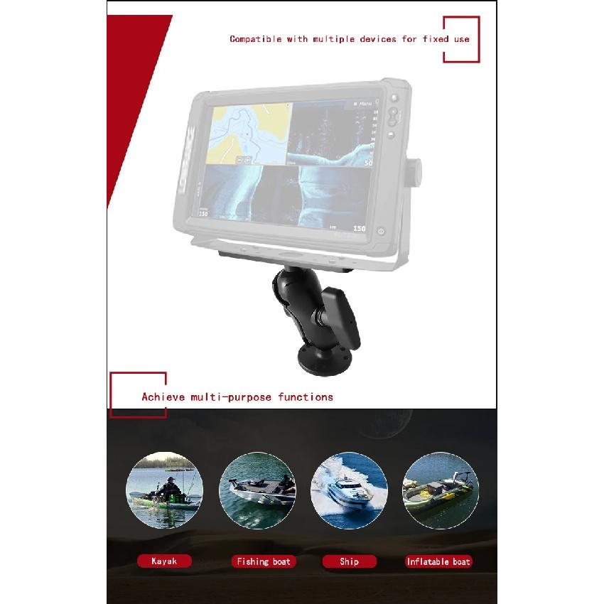 Marine Fish Finder Mount 1.5'' Ball Head Drill Down Mounting Base GPS Mount Ram Mount Electronic Fish Finder Holder for Boat