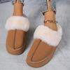 Luxury Faux Fur Indoor Slippers Women 2025 Winter Warm Short Plush Suede Mules Slippers Soft Thick Bottom Furry Bedroom Slides