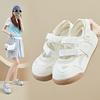 Summer Velcro Big Head Small White Shoes New Style for Female Student Breathable High-Elevation Casual Shoes