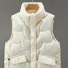 Women Cotton Vest Padded Thermal Neck Protection Smooth Surface Lady Winter Vest Female Clothes