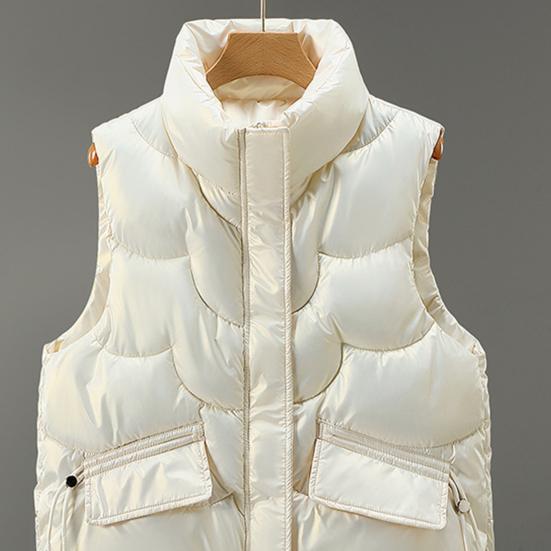 Women Cotton Vest Padded Thermal Neck Protection Smooth Surface Lady Winter Vest Female Clothes