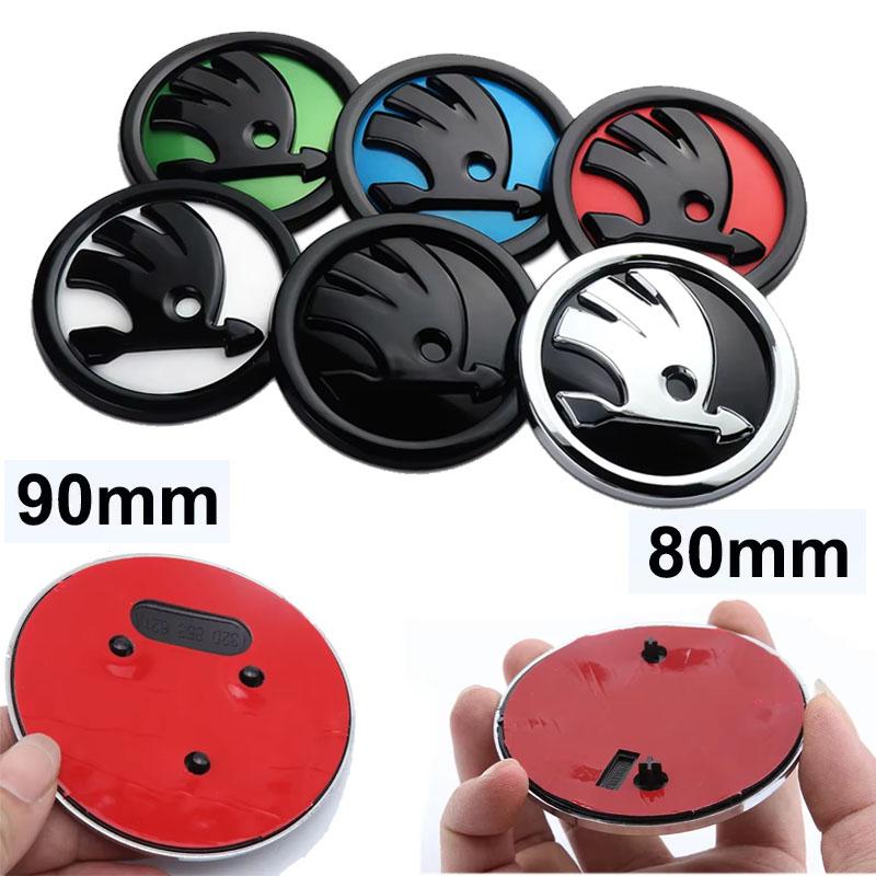 80mm/90mm Emblem For Skoda Logo Fabia 1 2 Octavia a7 RS Superb Rapid Yeti Karoq Vision Car Head Front Rear Boot Tailgate Sticker xkbf53