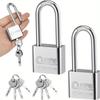 Навесные замки с длинной дужкой и ключами — прочная нержавеющая сталь марки 304, идеально подходят для сараев, шкафчиков в спортзалах, заборов и гаражей