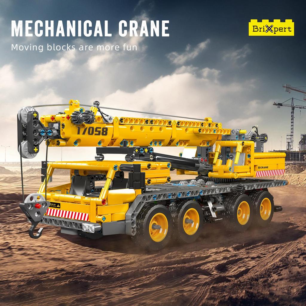 Mold King 17058 технология автомобильный кран строительные блоки 997 штук MOC тяжелый кран технология строительные блоки кран зажим выставочная модель