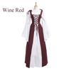S~5XL Large Size Women Retro Cosplay Dress Medieval Renaissance Retro Dress with Square Collar Bundled Waist Halloween Party