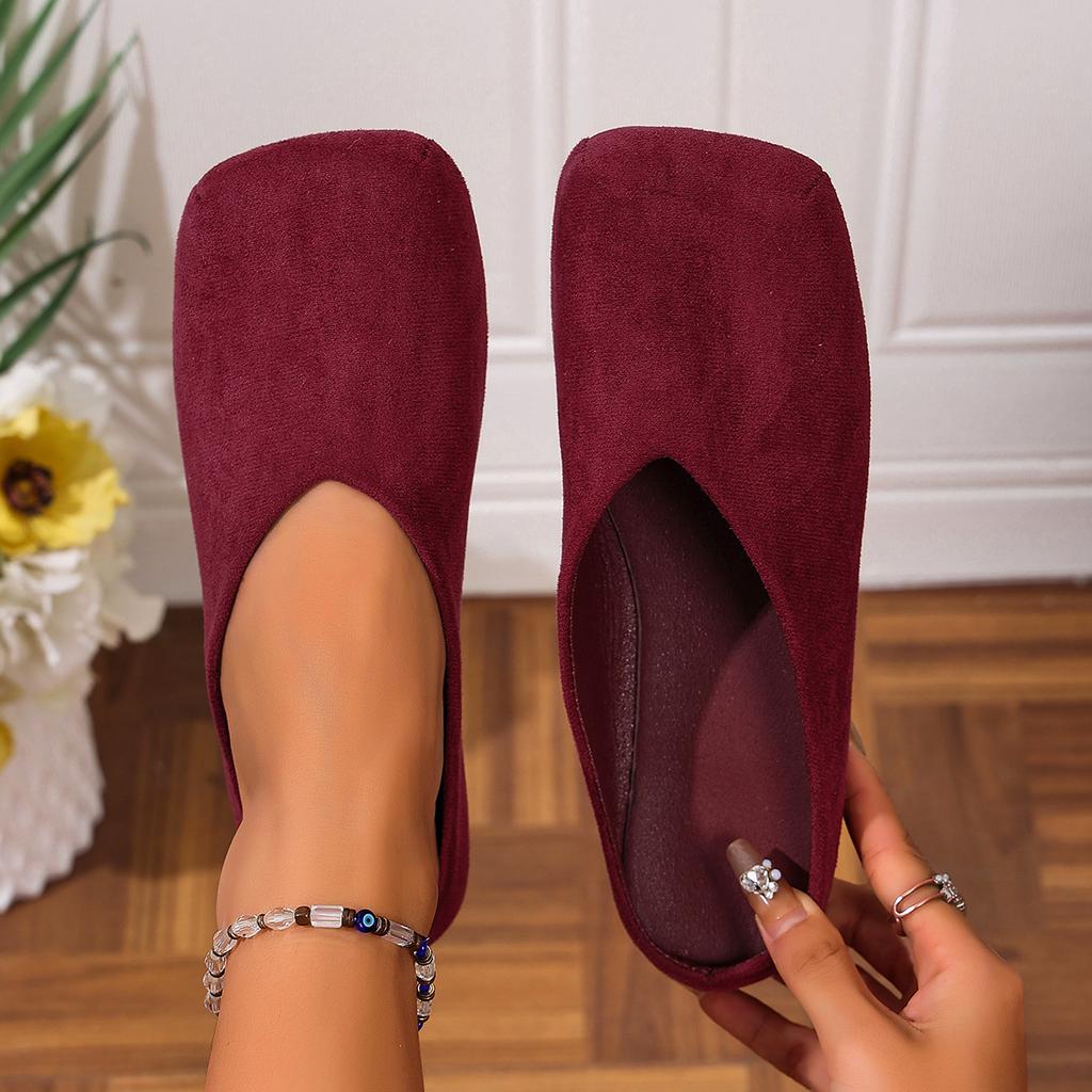 Женские тапочки Ретро Однотонные Плоские Женская обувь Осень 2025 Новые Тапочки Закрытый Носок Круглый Носок Сандалии Легкие Шлепанцы Женские