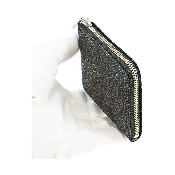 Inden-ya Inden Кошелек для монет F-Coin Case 08 Оленья кожа Черная основа x Черный лак Узор «Черепаховый панцирь» 1008-01-003