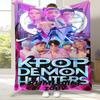 K-Pop Охотники на демонов Золотые Мальчики Саджа Фланелевое одеяло, Ультрамягкий теплый плюшевый плед для дома, спальни, кровати, дивана, офиса, пикника
