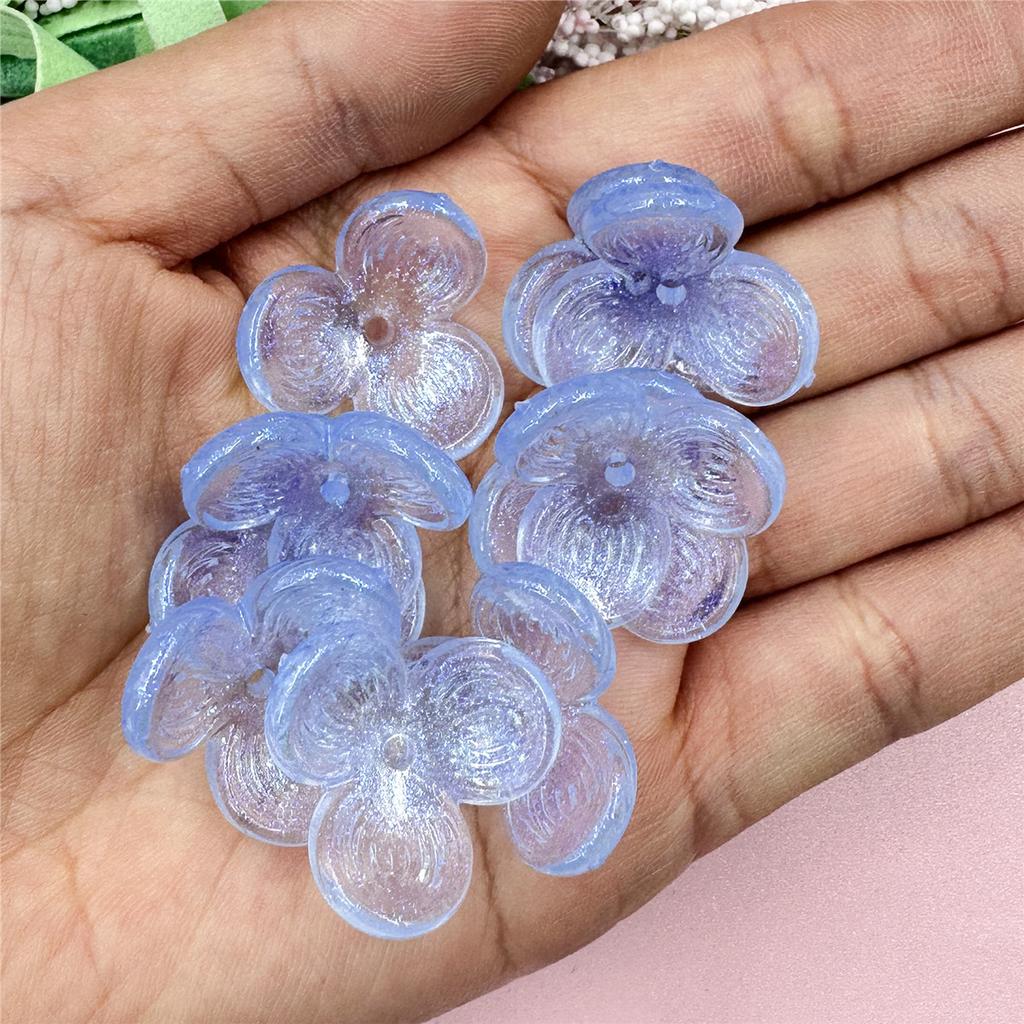 Акриловые 10 шт. шпильки аксессуары для мобильных телефонов бусины 22,6 мм выдолбленные прямые отверстия трехлепестковые цветы бусины ручной работы