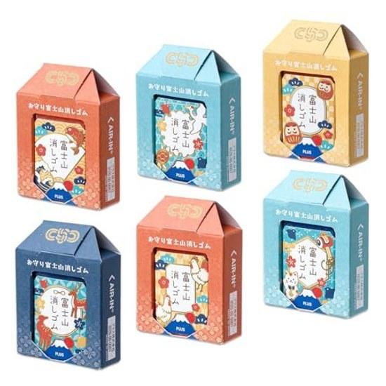 Plus Eraser Air-in Mount Fuji Amulet Support Students 25 Tai Tsurukame Daruma Shika Niwatori Maneki Neko ER-100AF