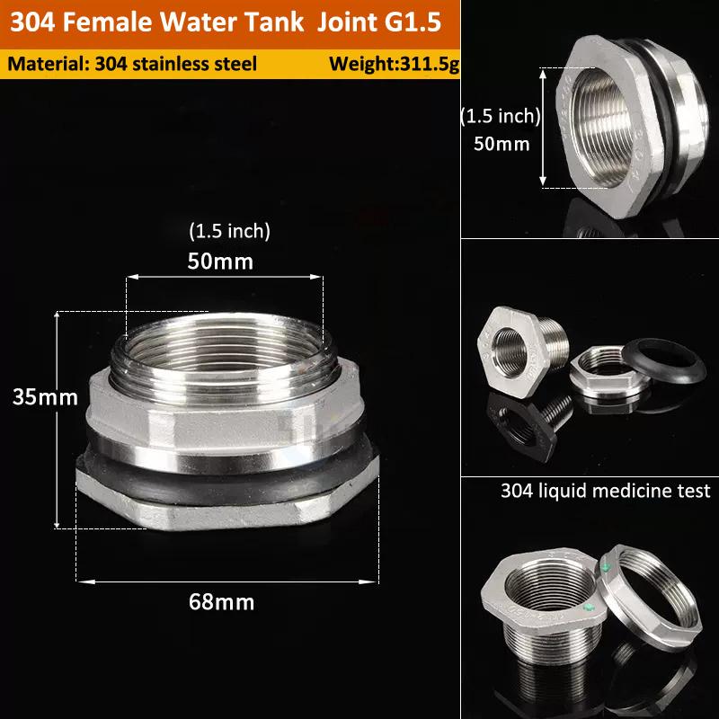 1/2” 3/4” 1” 1-1/4” 2" BSP Наружная резьба Нержавеющая сталь 304 Трубный одинарный свободно вращающийся фитинг с гайкой Соединитель для бака для воды