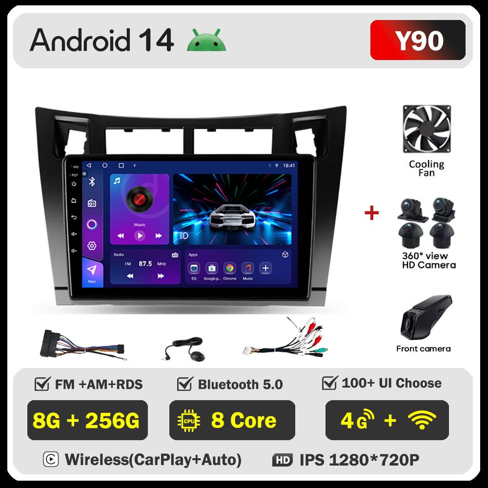 Для Toyota Yaris XP90 2005 - 2012 Автомобильный радиоплеер Car Carplay Screen Autoradio Mirror Link Car Intelligent Systems Сенсорный экран