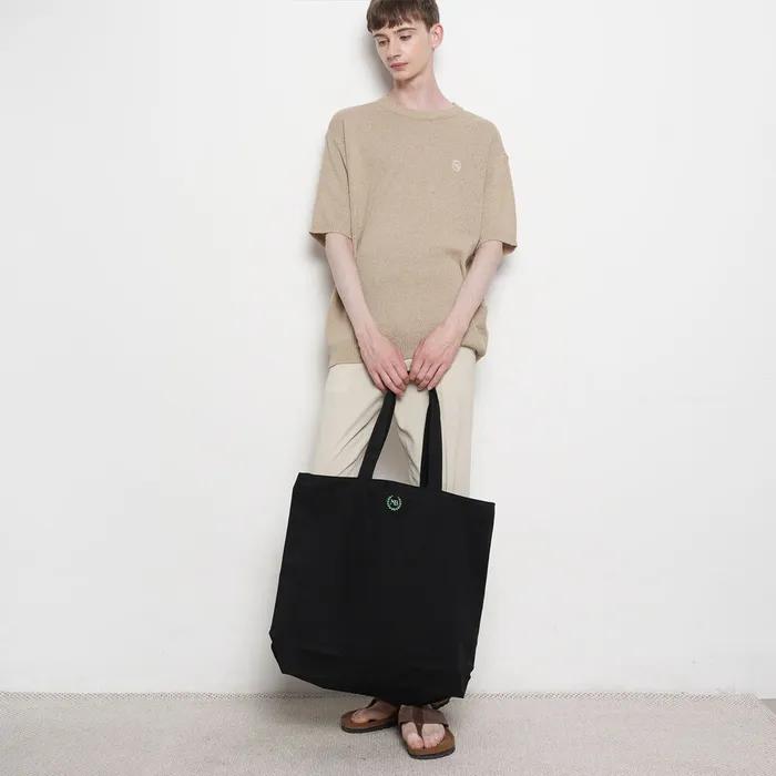 Unisex Canvas Square Big Tote Bag Black