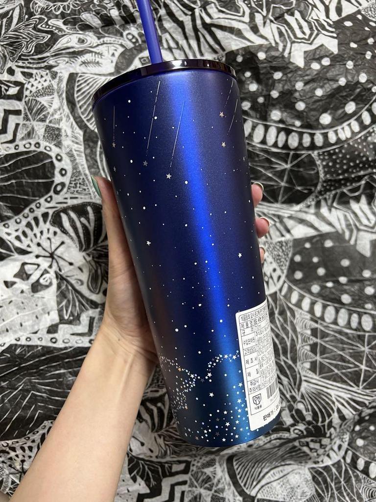 [Б/У] Эксклюзивный для зарубежья летний тамблер Starbucks Korea из нержавеющей стали с мерцающим логотипом