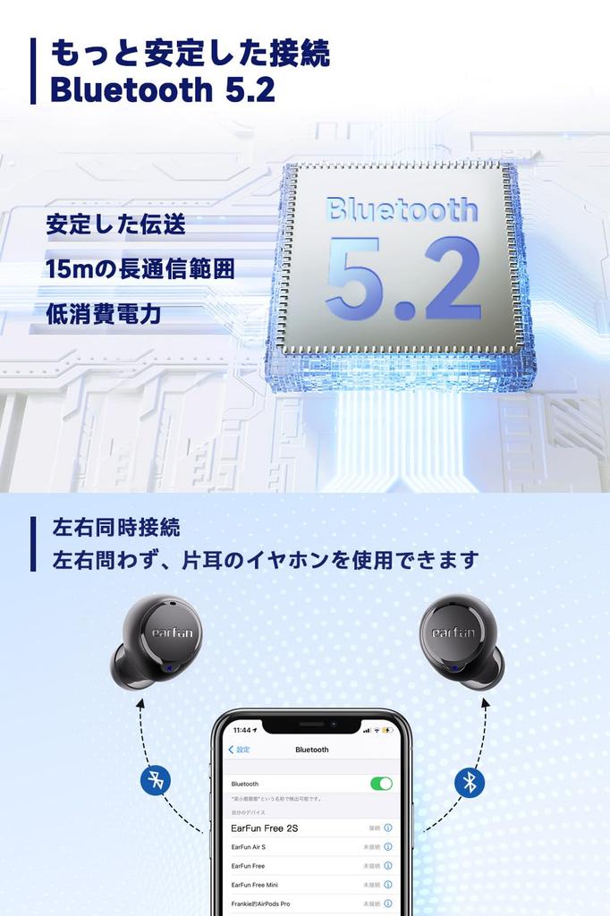 2023 Золотая награда EarFun Free 2S Беспроводные Bluetooth-наушники с глубоким басом для четких звонков 7-мм композитный динамический драйвер Режим низкой задержки Совместимость со специальным приложением