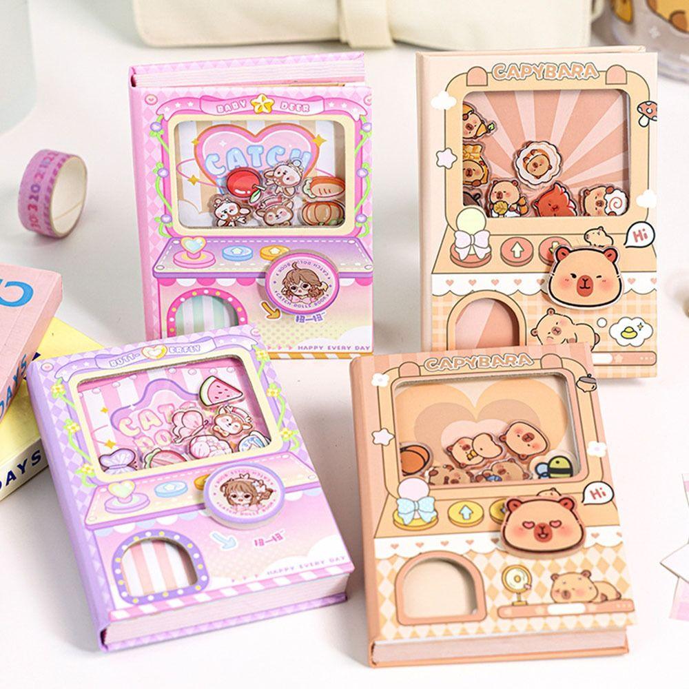 Gashapon Mahines Small Notepad Shaking Square Writing Pad Portable Capybara Notebook  Student