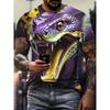 3D Printing Snake Graphic T Shirts Men Summer Short Sleeve Round Neck Casual Tee Tops Mens Hip Hop T-Shirt Streetwear