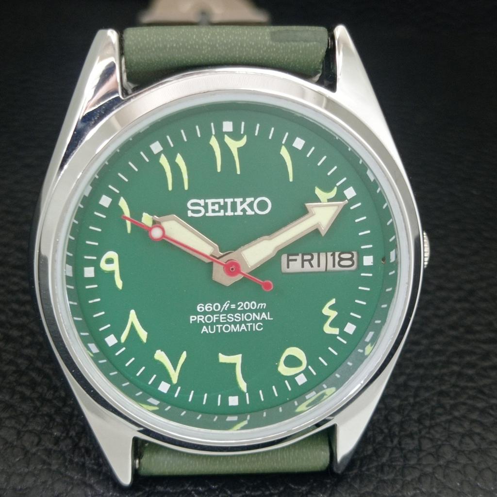 ВИНТАЖНЫЕ ОТРЕСТАВРИРОВАННЫЕ МУЖСКИЕ АВТОМАТИЧЕСКИЕ ЧАСЫ SEIKO 6309A ЯПОНИЯ ЗЕЛЕНЫЙ ЦИФЕРБЛАТ a442744-1