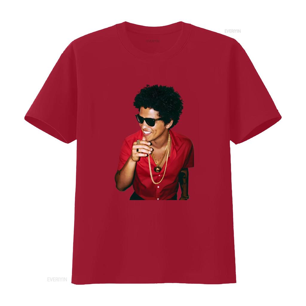 Bruno Mars T Shirt Mens Medium M Crew Neck White Stylish Musician Print vintage Washed graphic designer clothes Breathable
