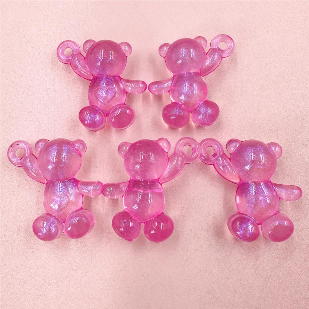 Модный кулон своими руками для изготовления ювелирных изделий 5 шт. Материал ручной работы 33,3 * 31,6 мм Акриловый машущий медведь Прозрачный