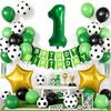 Soccer-Themed Birthday Number Aluminum Foil Balloon Set for Children's Birthday Party Decorations
