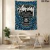 Purple Blue Swirl Marble Tapestry, Streetwear Signature Logo Wall Hanging for Room Aesthetic Decor