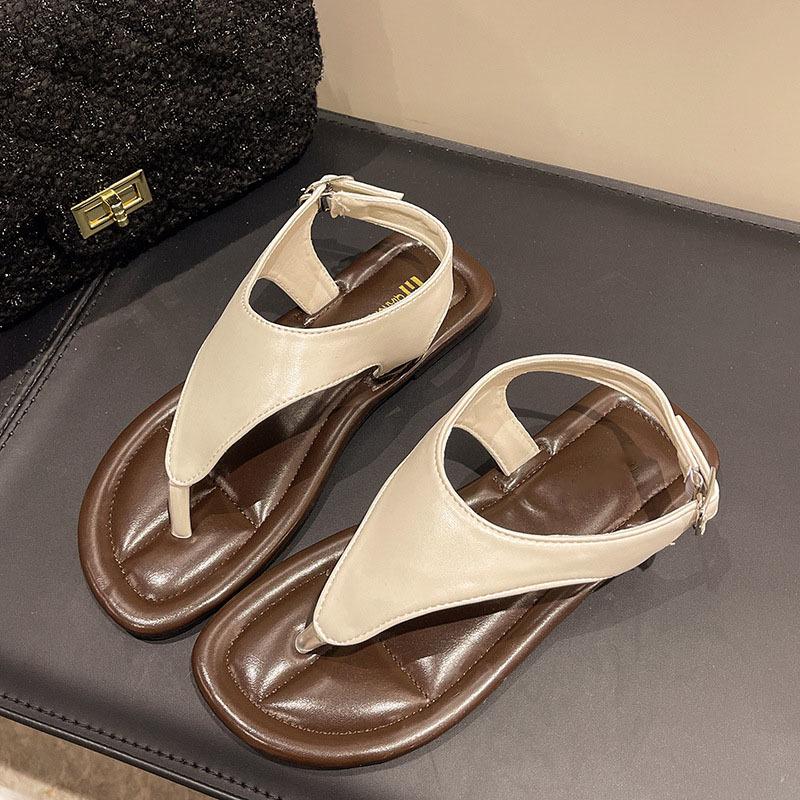 Fashion Women's Flat Sandals Summer Fashion Outwear Slip-On PU Leather Roman Style Shoes Comfortable Flats Sandalias De Mujer Size 35 40