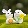 Rabbit Easter Figurine Micro Landscape Diy Home Decor Miniature Fairy Garden Ornament Decoration Accessories