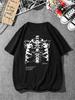 Футболка с принтом грудины Мужская Женская Уличная Хип-Хоп Оверсайз Y2k Короткий рукав Высокое качество Тяжелый вес Мужская Женская Одежда