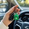 Metal Rings LED Light Keychains Green Frog Animal Keyring New Cartoon Keychain  Bag Decoration