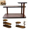 Small Item Organizer for Side Cabinets Wooden Desk Shelf Organizer, Entryway Key Holder Stand, Rustic Entry Table Storage Solution Tiered Rack Office