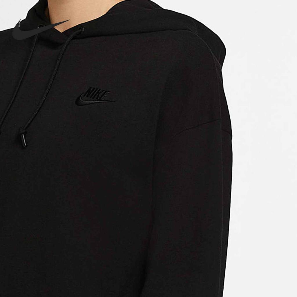 Nike Толстовки Женские Черные С Капюшоном Умеренные Обычные CJ3741-010
