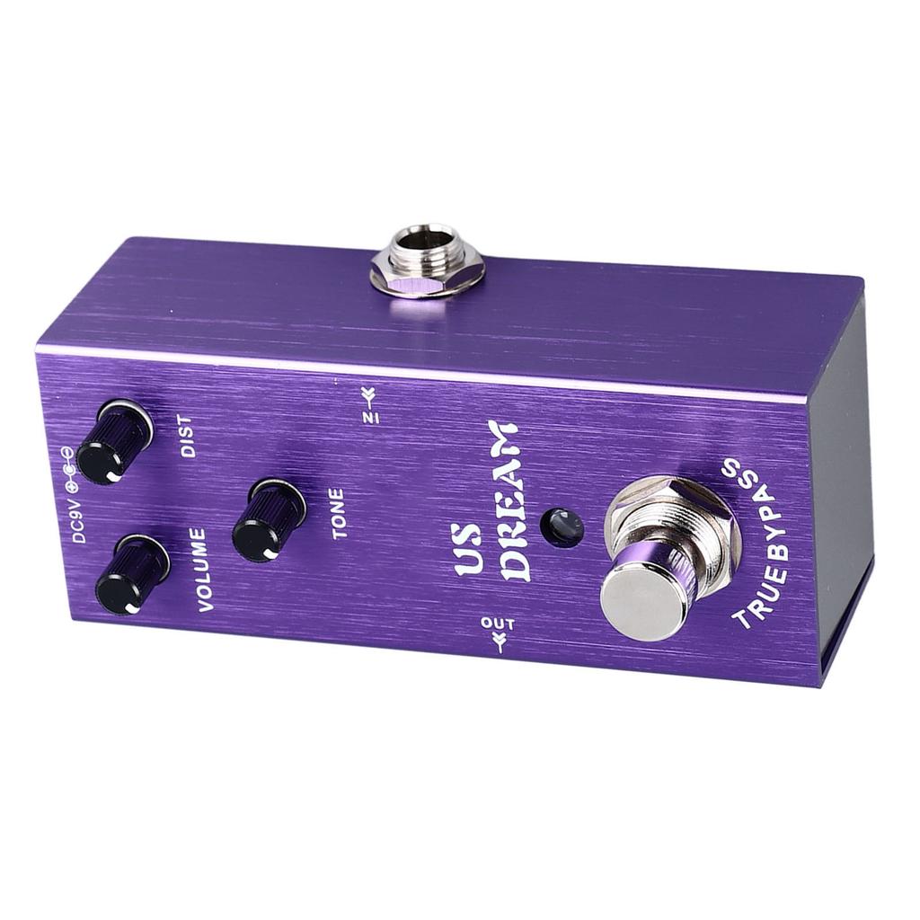 Guitar Distortion Effector Metal Shell Multiple Tones Electric Guitar Effect Pedal Knob Adjustment AN‑03 Purple