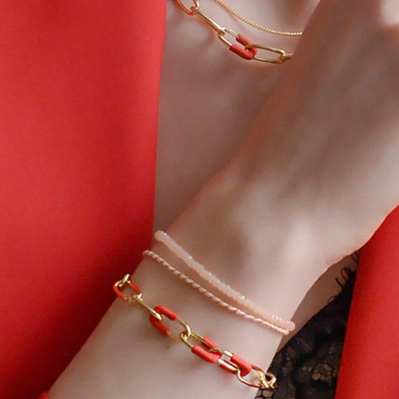 Dana Burton Colored Link Chain Bracelet
