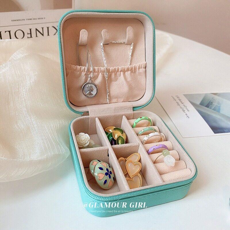 1 шт. мини-органайзер для ювелирных изделий, дисплей для путешествий, ювелирные изделия на молнии, коробки, серьги, ожерелье, кольцо, портативная шкатулка для хранения ювелирных изделий